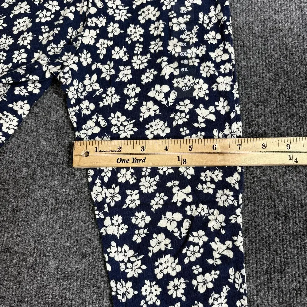 Polo Ralph Lauren Joggers Girls 6X Blue Floral Elastic French Terry